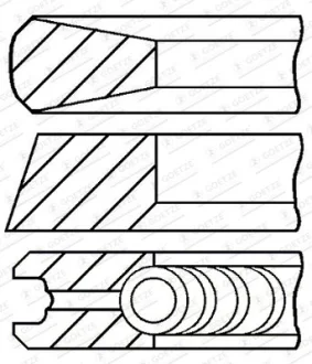 Поршневі кільця (106,5 STD 3,15-8-231) JOHN DEERE 540G III, 548G III, 5083E, 5085M, 5093E, 5095M 4WD, 5101E, 5105M, 5410, 5500, 5510, 5603, 5620, 5625, 624H LL, 653E, 7405, 7410, 7610 GOETZE 08-181100-00