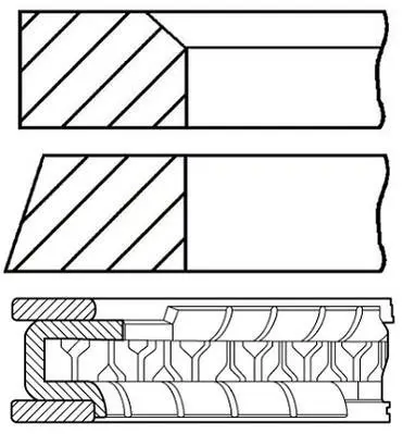 67 (STD) 1,2-5-2 Комплект поршньових кілець HYUNDAI ATOS, GETZ, I10 I KIA PICANTO I 1.1/1.1LPG 06.03-12.13 GOETZE 08-447200-00 (фото 1)
