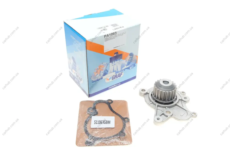 Помпа води Hyundai Tucson/Santa Fe/i30/Elantra/Kia Sportage/Cee\'d 2.0-2.2CRDi 05- (20z) (R/B)(6 лоп) GRAF PA1063 (фото 1)
