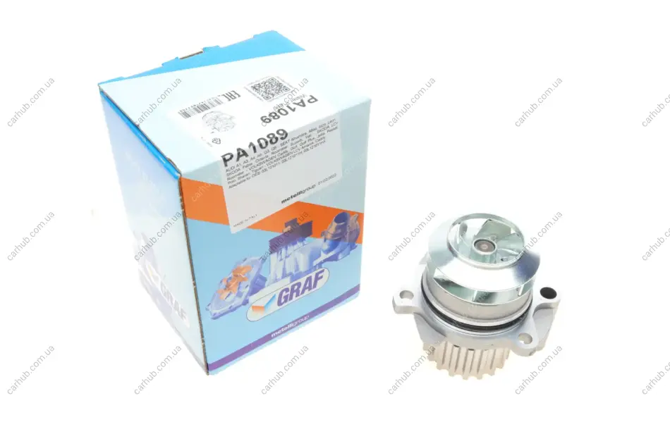Помпа води Audi A4/Seat/Skoda Octavia/VW Caddy/Golf/Passat 1.2TDI/1.6TDI/2.0TDI 08- (19z)(R/B)(7лоп) GRAF PA1089 (фото 1)