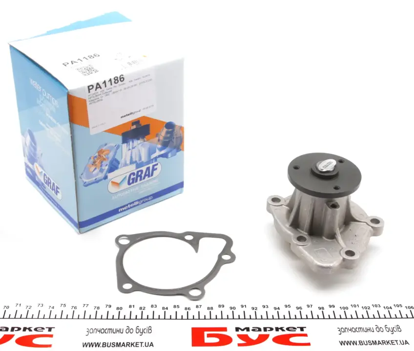 Помпа води Hyundai ix35/Tucson/Santa Fe/Kia Cerato/Sorento/Carens/Mitsubishi 2.0/2.4 10-(R/B)(6 лоп) GRAF PA1186 (фото 1)