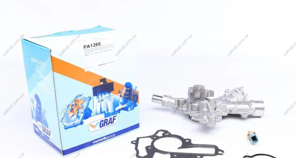 Помпа води Opel Astra G/H/Corsa C/D 1.2 16V/1.4 00-14/Combo 1.4 16V 05- (B/B) (8лоп) (з датчиком t) GRAF PA1265 (фото 1)
