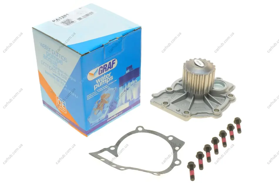 Помпа води Volvo S60/S80/S90/V40/V60/XC40/XC60/XC70/XC90 2.0D 15- (19z) (R/B) (7 лоп.) GRAF PA1281 (фото 1)