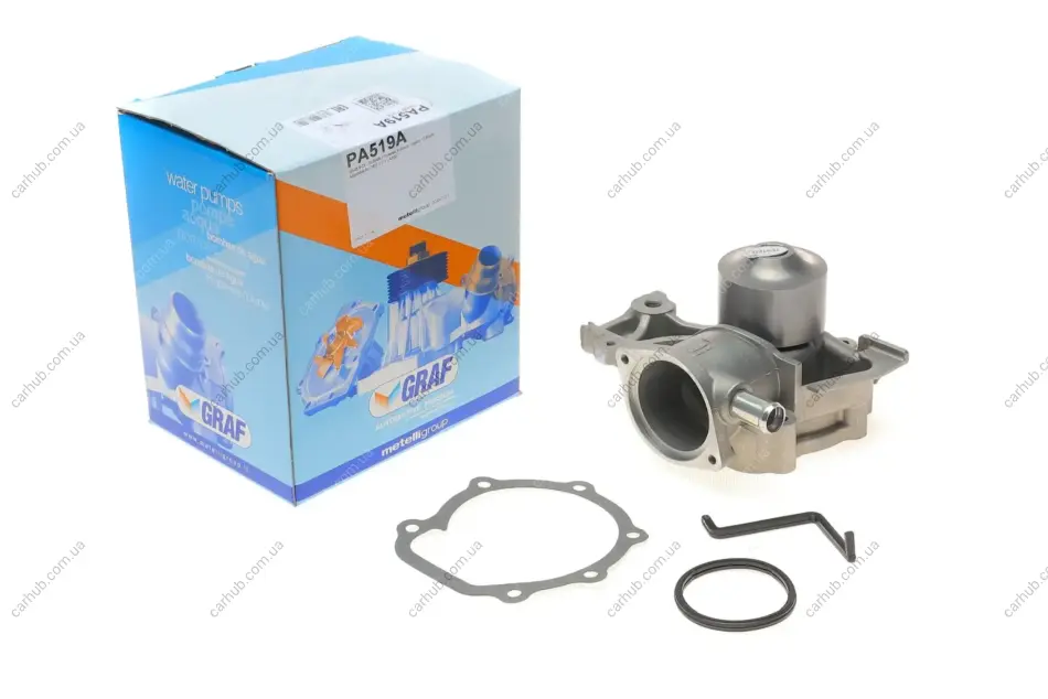 Помпа води Subaru Forester/Impreza/Legacy/Outback 1.6-2.5AWD/1.6-2.0/2.2i 4WD 89-09 (B/B) (8 лоп) GRAF PA519A (фото 1)