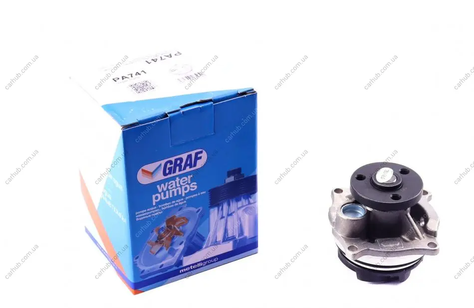 Помпа води Ford Focus I/Mondeo II/Transit/Tourneo Connect 1.6/1.8/2.0 16V 02-13 (R/B) (6 лоп.) GRAF PA741 (фото 1)