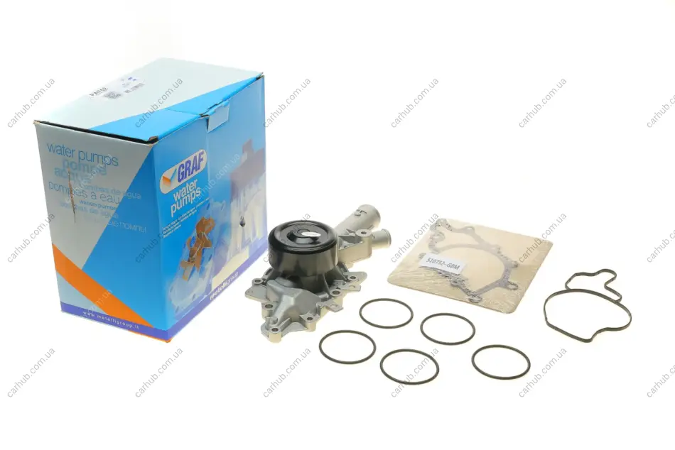 Помпа води MB C-class (W202/S202/W203/S203)/E-class (W210/S210) 2.2/2.7CDI 97-09 (B/B) (6 лоп) GRAF PA752 (фото 1)