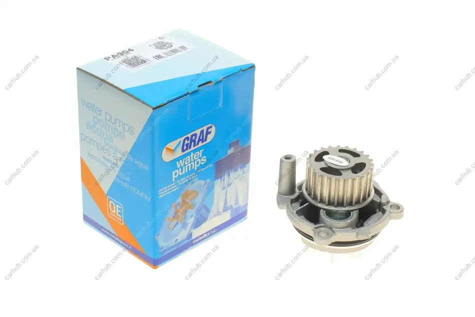 Помпа води Audi/Seat/Skoda Octavia/VW Caddy/Golf/Passat 1.6/E-Power/1.8/2.0/FSI 96- (23z)(R/B)(7лоп) GRAF PA904 (фото 1)