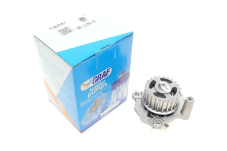 Помпа води Audi A3-A4/VW Caddy/Golf IV/Passat/T5/Skoda Octavia 1.8T/2.0 03- (23z) (R/B) (7 лоп.) GRAF PA947