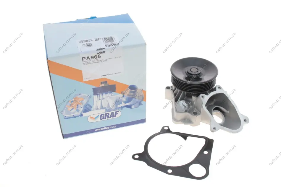 Помпа води BMW 1/3/5/6/X3/X5/X6 2.0d/2.5d/3.0d/xDrive 01-13 (R/B) (7 лоп.) (6 кан.) GRAF PA965 (фото 1)