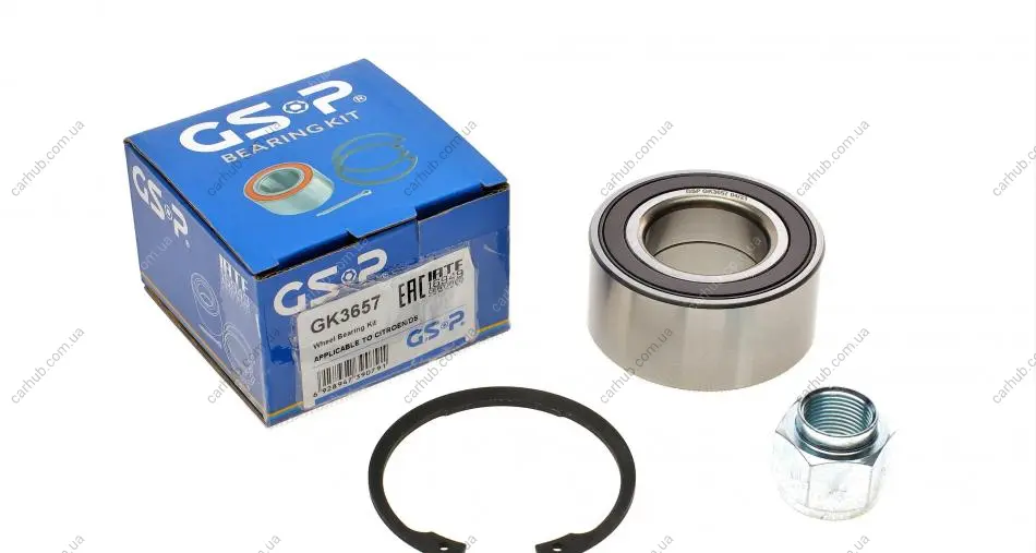 Підшипник маточини (передньої) Citroen C3/Peugeot 207/208 02- (37x72x33) (+ABS) (к-кт) GSP GK3657 (фото 1)