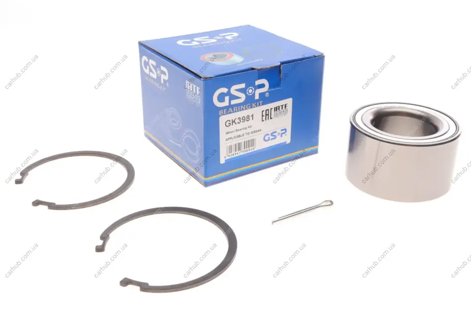 Підшипник маточини (передньої) Nissan Almera Tino 00-06/Primera 02-/X-Trail 01-13 (43x76x43) GSP GK3981 (фото 1)