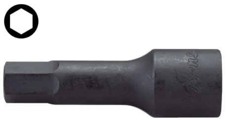Насадка 1/2" (12,5 мм) (насадки біти HEX), HEX, розмір HEX: 11 мм, обробка: чорна,, довжина: 75 мм HANS 4016-3MB/11