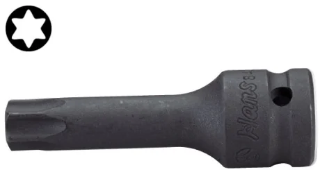 Насадка удар 1/2" (12,5 мм), розмір ключа для гнізда E-TORX: T80, ударні біти TORX, довжина: 60 мм HANS 84014-2T80