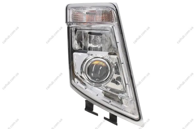 Фара прав (H7/H7/LED/PY21W, ручн, без мотора, колір відбивача: хром, колір повороту: прозор) VOLVO FH, FH II, FH16, FM 09.05- HELLA 1EL010 478-101 (фото 1)
