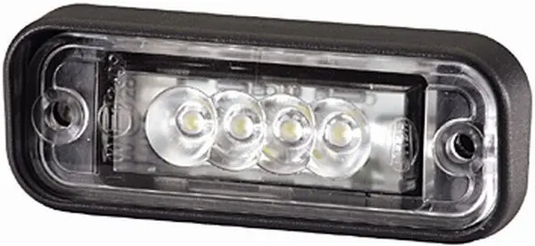 Підсвітка номерного знаку (LED, 12В, колір: чорн, колір скла: прозорий, 33x24мм) HELLA 2KA010 278-317 (фото 1)