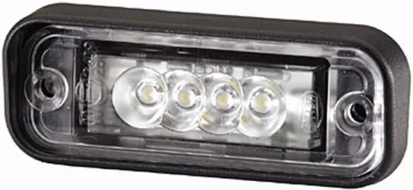 Підсвітка номерного знаку (LED, 12В, колір: чорн, колір скла: прозорий, 33x24мм) HELLA 2KA010 278-317