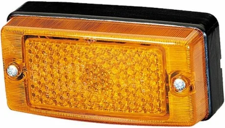 Габаритні ліхтарі лів/прав, помаранчевий, Halogen/R5W, висота 43мм ширина 124мм глибина 62мм, болт/горизонтальне кріплення/кріплення вертикальне, 12/24В (IP5K9K) HELLA 2PS004 361-001
