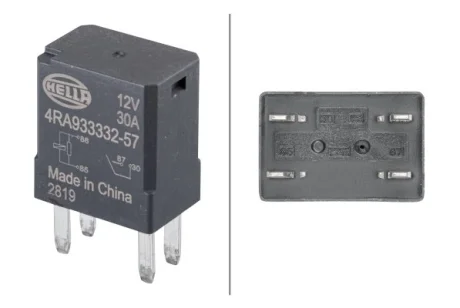 Реле (12V, 40A) BUICK LA CROSSE CHEVROLET AVEO, CRUZE, MALIBU, TRAX OPEL ADAM, AMPERA, AMPERA-E, ASTRA J, ASTRA J GTC, ASTRA K, CASCADA, CORSA E, INSIGNIA A, INSIGNIA A COUNTRY, INSIGNIA B 07.08- HELLA 4RA933 332-571