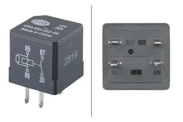 Реле (12V, 15A) CHEVROLET AVEO / KALOS, EPICA, EVANDA, HHR, LACETTI, NUBIRA, REZZO DAEWOO KALOS KIA RIO I, RIO III, SEPHIA, SPORTAGE OPEL GT, SINTRA SSANGYONG KYRON 01.92- HELLA 4RA933 332-591 (фото 1)
