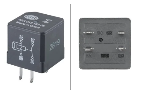 Реле (12V, 15A) CHEVROLET AVEO / KALOS, EPICA, EVANDA, HHR, LACETTI, NUBIRA, REZZO DAEWOO KALOS KIA RIO I, RIO III, SEPHIA, SPORTAGE OPEL GT, SINTRA SSANGYONG KYRON 01.92- HELLA 4RA933 332-591