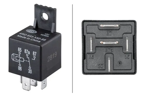 Реле (12V, 40A) MERCEDES A (W169), A (W176), B SPORTS TOURER (W245), B SPORTS TOURER (W246, W242), C (CL203), C T-MODEL (S202), C T-MODEL (S203), C (W202), C (W203), CLC (CL203), CLK (A208) 01.68- HELLA 4RD933 332-551 (фото 1)
