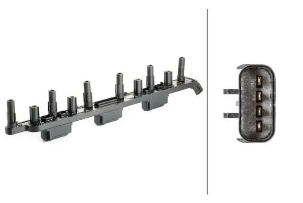 Котушка запалювання JEEP CHEROKEE, COMANCHE, GRAND CHEROKEE I, GRAND CHEROKEE II, WRANGLER I, WRANGLER II 4.0 10.87-04.07 HELLA 5DA230 035-471 (фото 1)