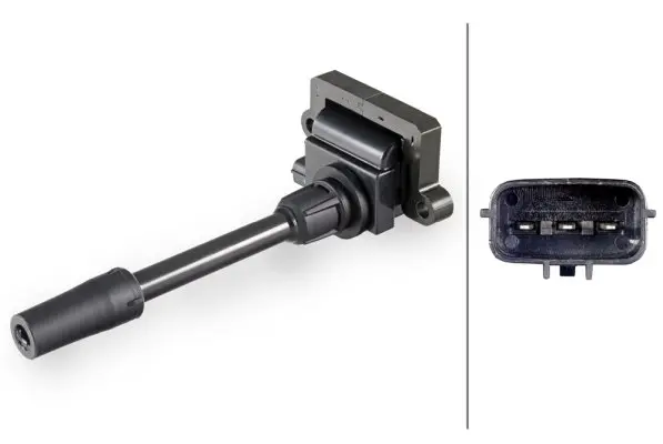Котушка запалювання VOLVO V40 MITSUBISHI CARISMA, PAJERO III, PAJERO PININ I, SPACE STAR 1.8/2.0/3.5 07.95-06.07 HELLA 5DA358 057-351 (фото 1)