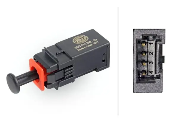 Вимикач світла стоп ABARTH GRANDE PUNTO CITROEN NEMO FIAT FIORINO, GRANDE PUNTO, QUBO OPEL ADAM, ASTRA H, ASTRA H CLASSIC, ASTRA H GTC, CORSA D, CORSA E, MERIVA B, SIGNUM, VECTRA C 04.02- HELLA 6DD014 395-001 (фото 1)