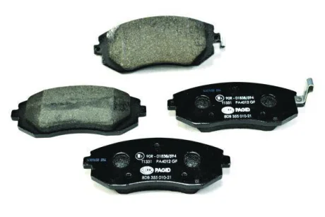 Гальмівні колодки пер. Subaru Impreza 02-/Forester 02- (akebono) HELLA 8DB355010-211
