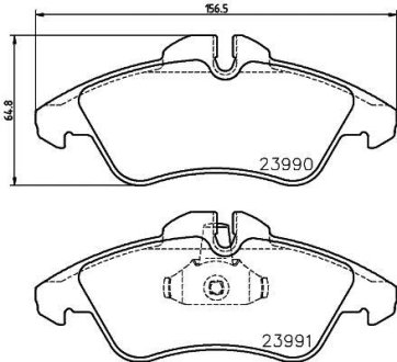 Тормозные колодки дисковые комплект; передняя. HELLA 8DB355014481