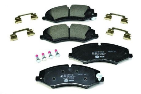 Фото колодки гальмівні дискові комплект передні HELLA 8DB355015551 Колодки гальмівні дискові комплект передні HELLA 8DB355015551