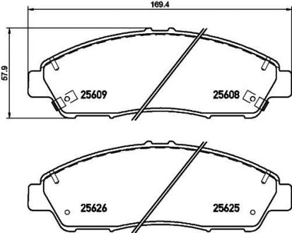 Тормозные колодки дисковые комплект; передняя. HELLA 8DB355020211