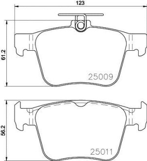 Гальмівні колодки зад. VW Golf VII 13- (ATE) HELLA 8DB355020-261