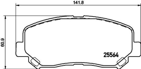 Фото колодки гальмівні дискові комплект передні HELLA 8DB355020511 Колодки гальмівні дискові комплект передні HELLA 8DB355020511