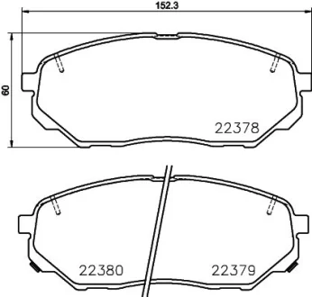 Колодки гальмівні дискові комплект; передн. HELLA 8DB355024901