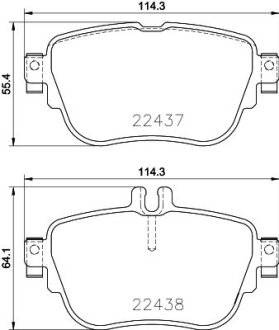 Фото колодки гальмівні дискові комплект задні на MB E-class W213 2016> HELLA 8DB355025781 Колодки гальмівні дискові комплект задні на MB E-class W213 2016> HELLA 8DB355025781