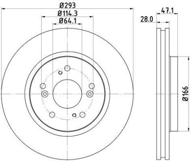 Диск гальмівний з покриттям PRO передній HELLA 8DD355115941
