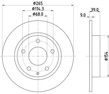 Диск гальмівний з покриттям PRO задній HELLA 8DD355120461