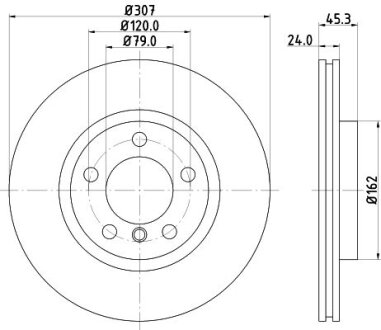 Фото диск гальмівний HELLA 8DD355126291 Диск гальмівний HELLA 8DD355126291
