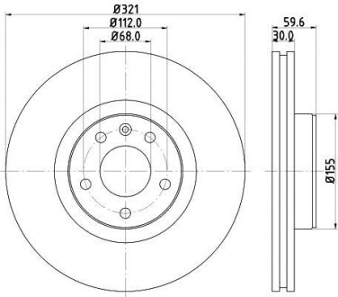 Фото диск гальмівний HELLA 8DD355128301 Диск гальмівний HELLA 8DD355128301