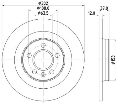 Фото диск гальмівний з покриттям PRO задній на Volvo XC 40 2017> HELLA 8DD355132121 Диск гальмівний з покриттям PRO задній на Volvo XC 40 2017> HELLA 8DD355132121