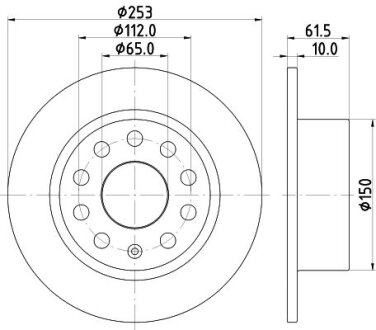 Фото диск гальмівний HELLA 8DD355132281 Диск гальмівний HELLA 8DD355132281