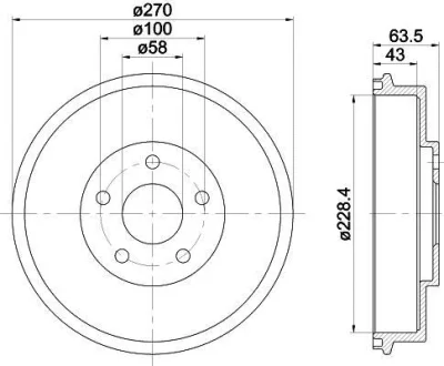 Барабан гальмівний HELLA 8DT355300911