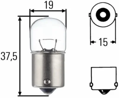 Автолампа R10W BA15S 12V 10W HELLA 8GA002071-131