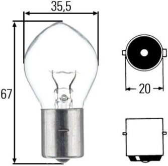 Фото автолампа Behr BA20s 35 W прозрачная HELLA 8GA002083131 Автолампа Behr BA20s 35 W прозрачная HELLA 8GA002083131