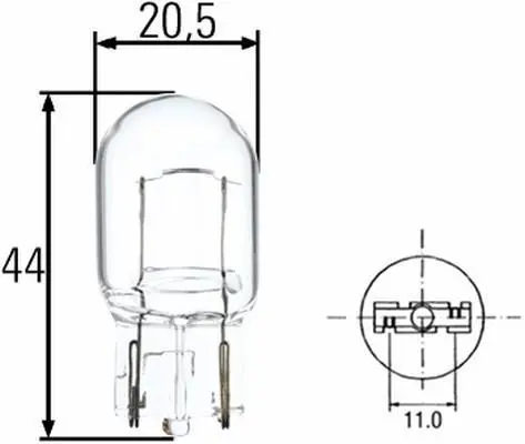 Лампа розжарювання W21W 12V 21W W3x16d HELLA 8GA008892002 (фото 1)