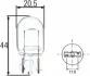 Лампа розжарювання W21W 12V 21W W3x16d HELLA 8GA008892002 (фото 1)