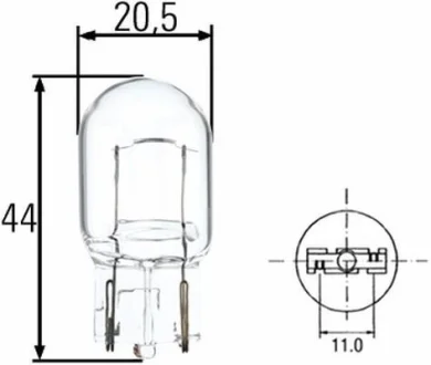 Лампа розжарювання W21W 12V 21W W3x16d HELLA 8GA008892002