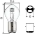 Автолампа S2 BA20d 12V 45/40W HELLA 8GD002084-151 (фото 1)