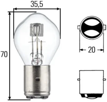 Автолампа S2 BA20d 12V 45/40W HELLA 8GD002084-151